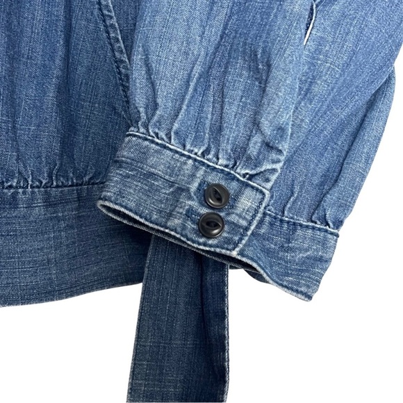 MADEWELL Wrap Chambray Denim Top - Picture 7 of 9